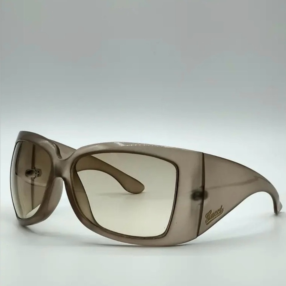 2000s Gucci Shield Sunglasses Translucent Y2k - image 1